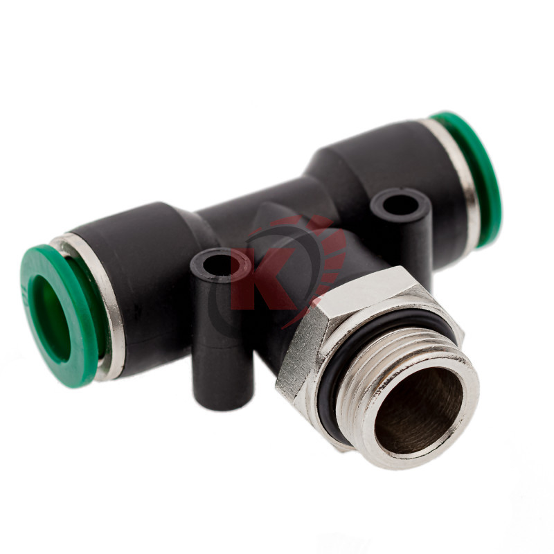 Фитинг цанговый М3/8" Т-тройник 10мм, пластм. корпус (808520-T-10-10-38) Garwin