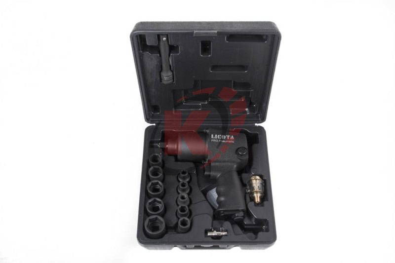 Пневмогайковерт 1/2" 563Nm с головками 9-27мм (PAW-04006RK2) Licota
