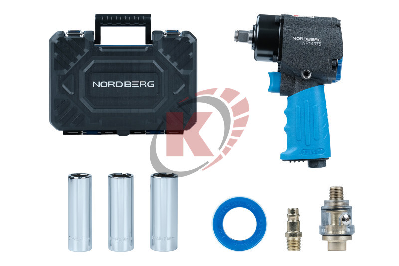 Пневмогайковерт 1/2" 680Nm с 3мя головками в кейсе (NP14075K) Nordberg