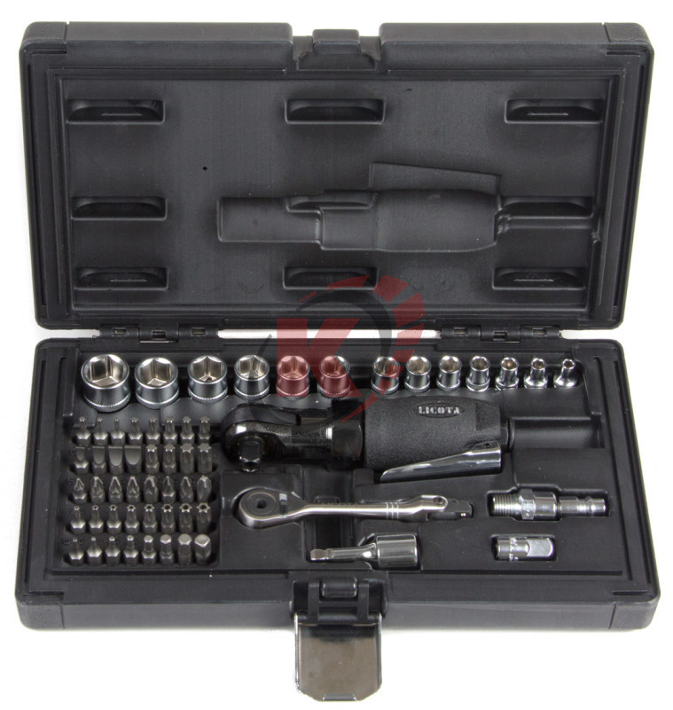 Пневмогайковерт 3/8" 34Nm (PAR-03017NK) угловой в наборе, 59пр. Licota