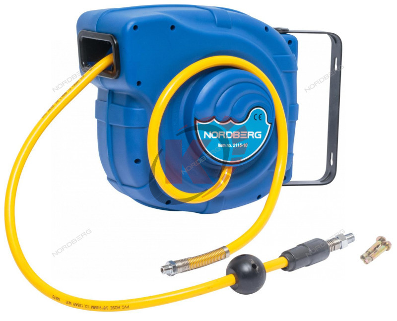Катушка пневмошланга 15м 10х16мм 12 bar, M1/4"-M1/4" (2115-10) Nordberg