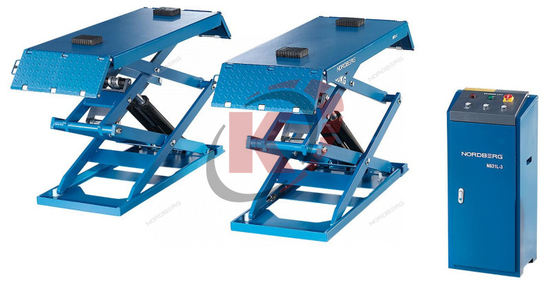 Подъемник ножничный низкопрофильный синий 3т, 220В (N631L-3B_220) Nordberg