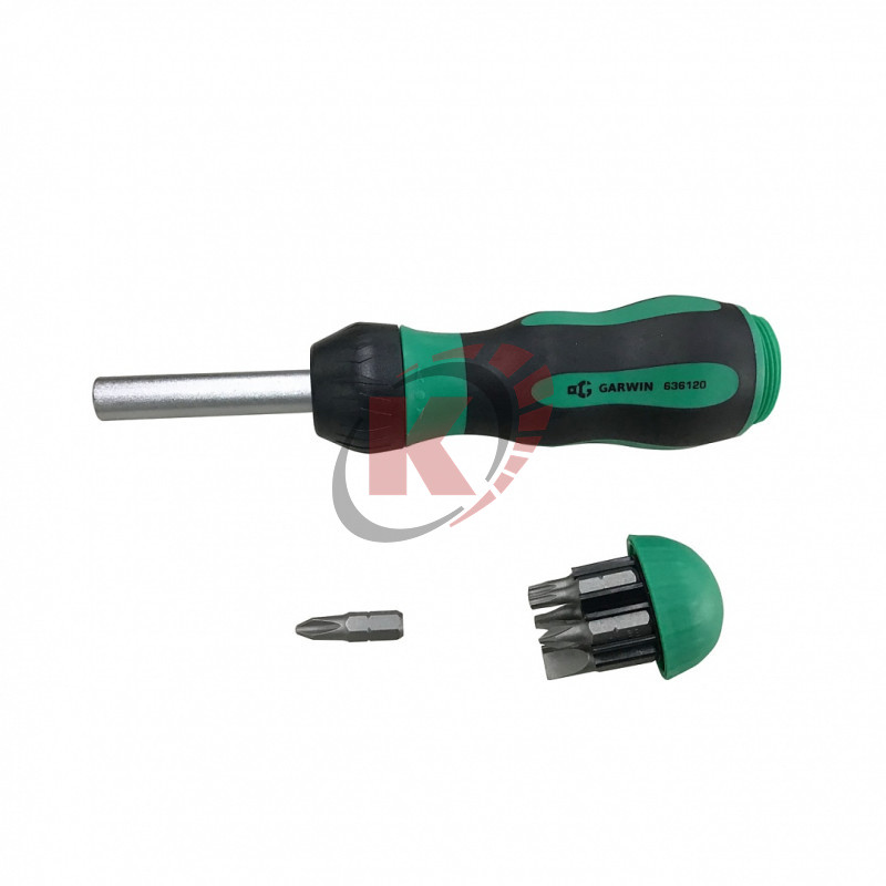 Отвертка трещеточная со сменными насадками 1/4 8 пр (636120) Garwin