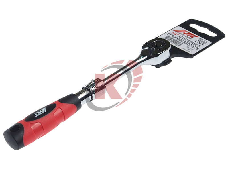 Ключ трещоточный 1/4" (JTC-5025) 72T, 150-200мм телескопический