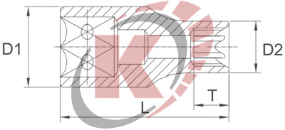 Головка торцевая 1/4" E5 L=25мм (E205) Licota