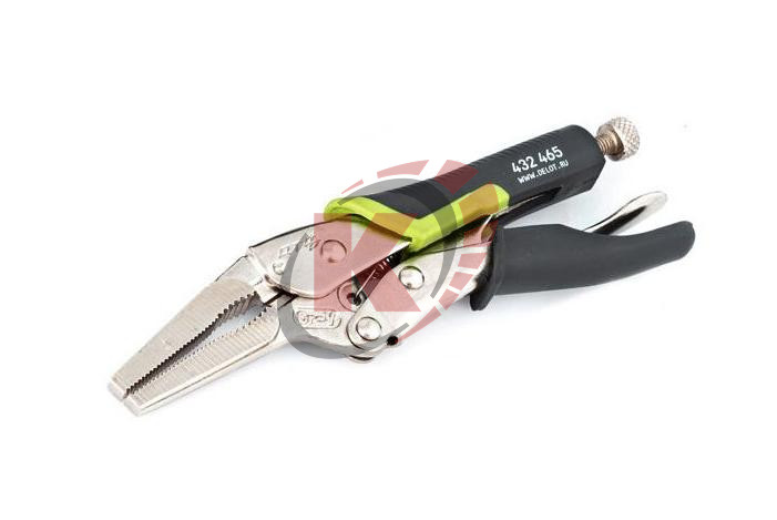 Зажим с фиксацией с удлинённым захватом, двухкомпонентная рукоятка 165 мм (432465) ДТ