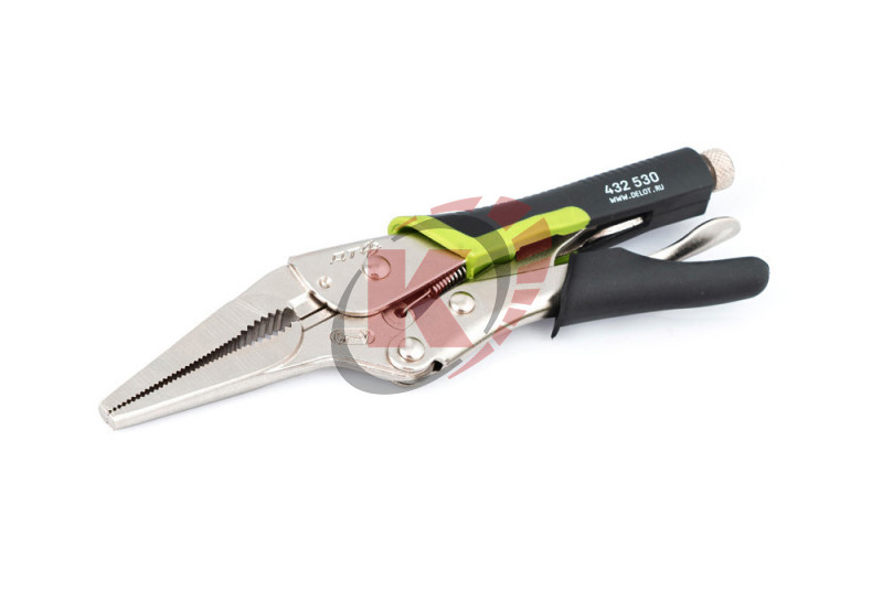 Зажим с фиксацией с удлинённым захватом, двухкомпонентная рукоятка 230 мм (432530) ДТ