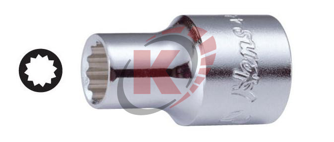 Головка торцевая 12гр. 1/2" S=10мм L=37мм (4402M10) Hans