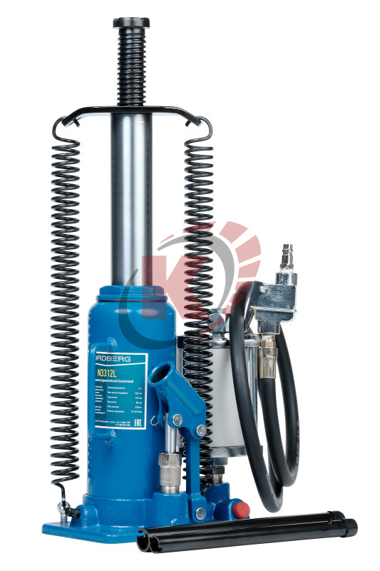 Домкрат бутылочный 12т пневмогидравлический H=260-510мм (N31312) Nordberg