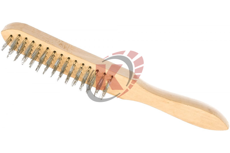 Щетка ручная стальная 270 мм 4 ряд. деревян. ручка (736002-4) Garwin