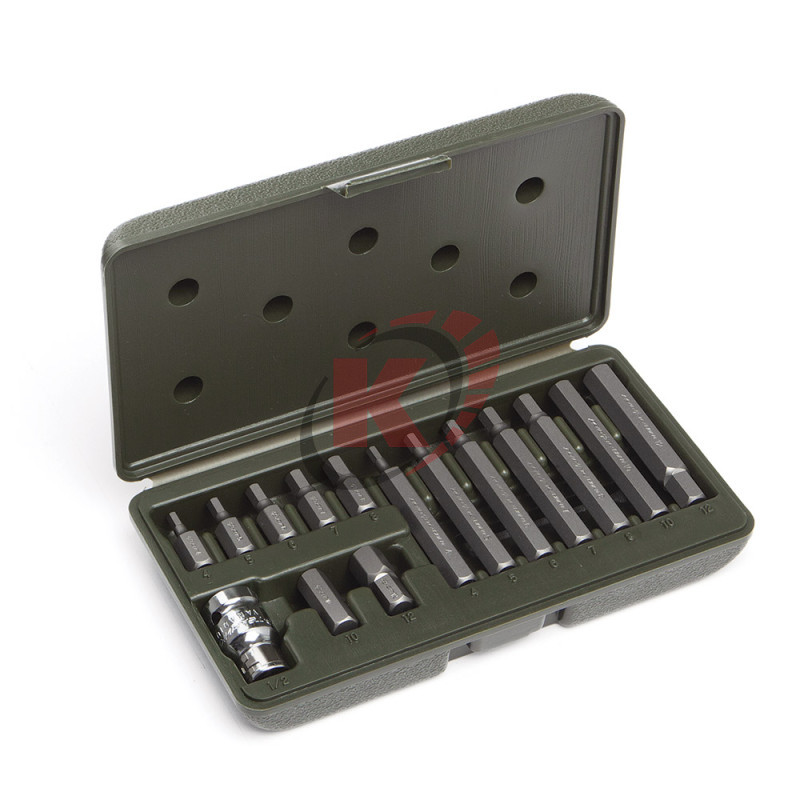 Набор бит 3/8" 15пр. L-30mm, L-75mm 4,5,6,7,8,10,12мм (626595) ДТ