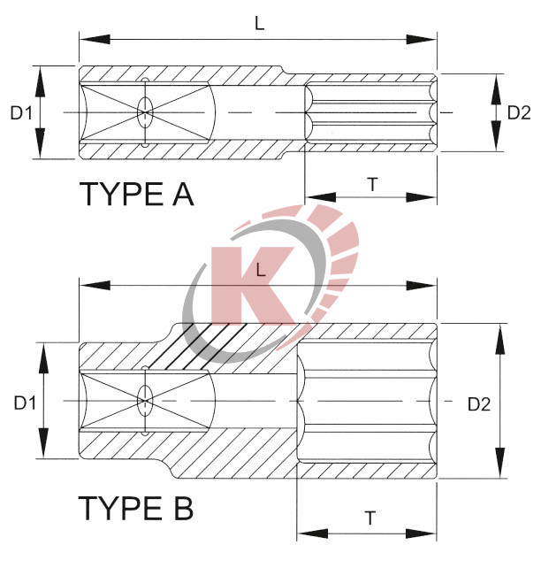 Головка торцевая 6гр. 3/8" S=8мм L=63мм (N3008L) Licota