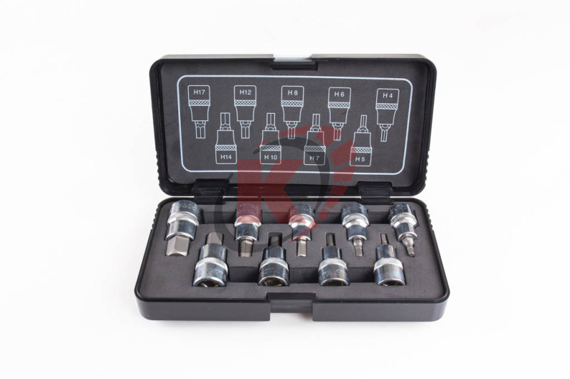 Набор бит-насадок 1/2" 9пр.с шестигранными вставками 4-17мм (TBS-12185A) Licota