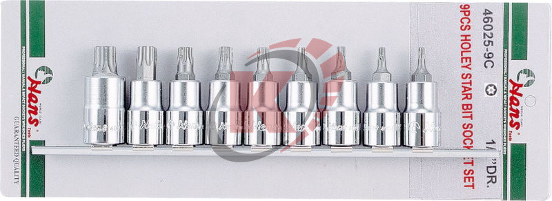 Набор бит-насадок TORX 1/2" 9 пр. TH20-TH60 (46025-9C) HANS