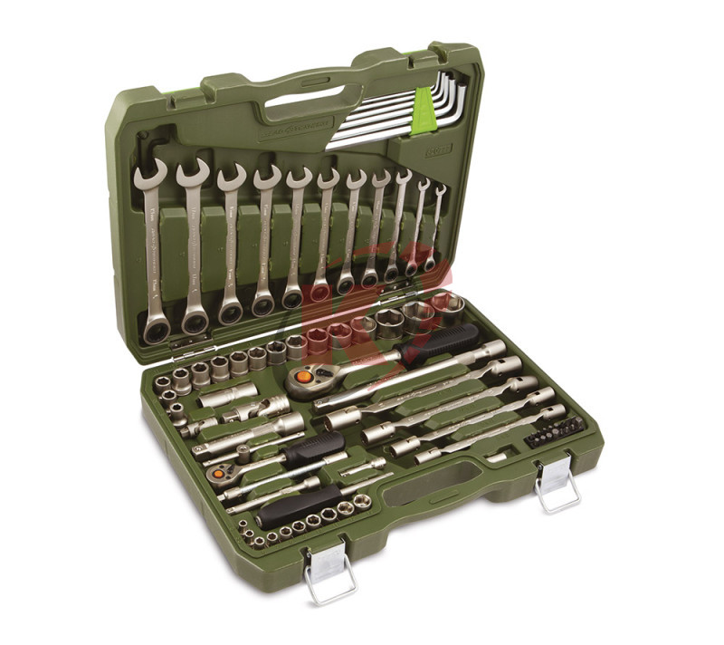 Набор инструментов 1/4"-1/2" 77пр. с трещ. ключами (620778) ДТ