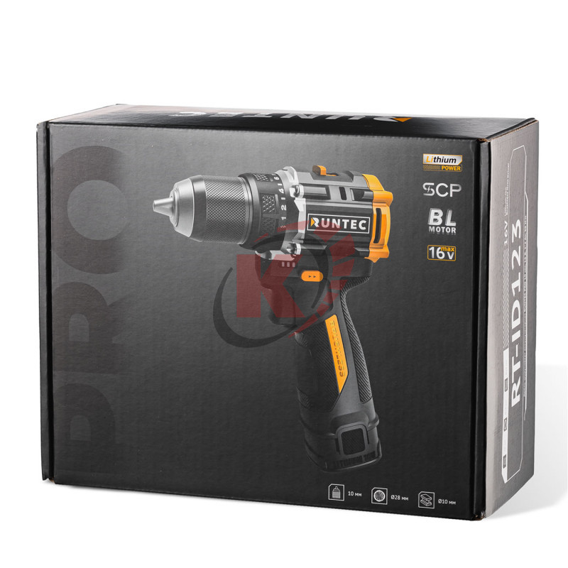 Дрель-шуруповерт аккум. 16В, 50Нм, 2х2Ач (RT-ID123) Runtec