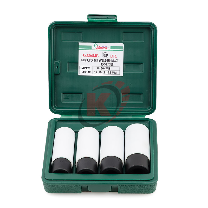 Комплект длинных тонкостенных ударных головок 1/2", 4пр. (84604MB) Hans