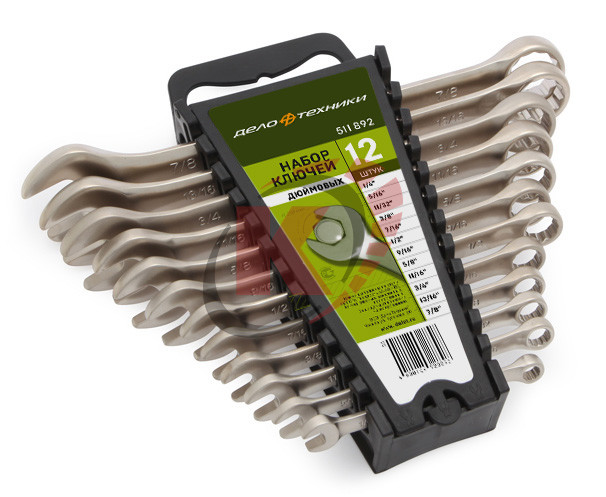 Набор ключей комб. КГК-12 дюймовых 1/4"-7/8" (511892) ДТ планшет тетрон