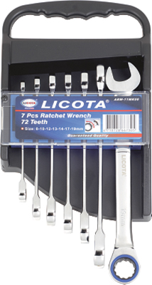 Набор ключей комб. трещоточных 7пр. 8-19мм (ARW-11MK06) Licota