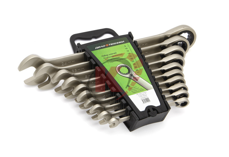 Набор ключей комб. трещоточных КГК-10 8-24 с перекл. пласт. холдер (515300) ДТ