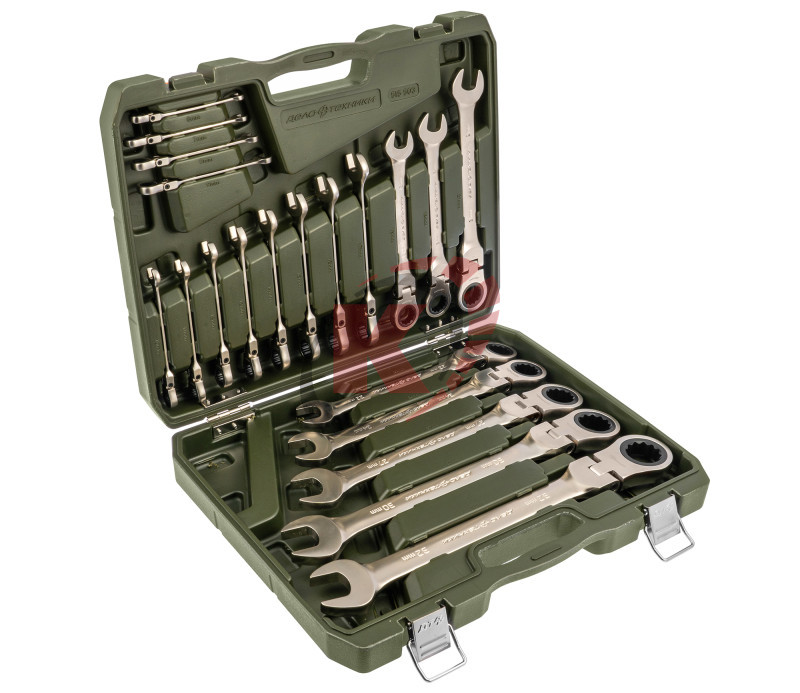 Набор ключей комб. трещоточных КГК-20 6-32 шарнирные кейс (515503) ДТ