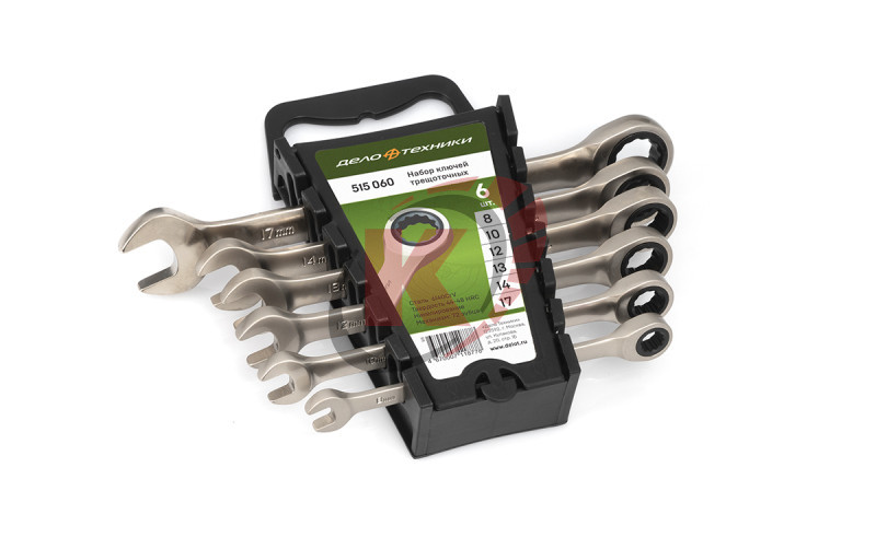 Набор ключей комб. трещоточных КГК-6 8-17 пласт. холдер (515060) ДТ