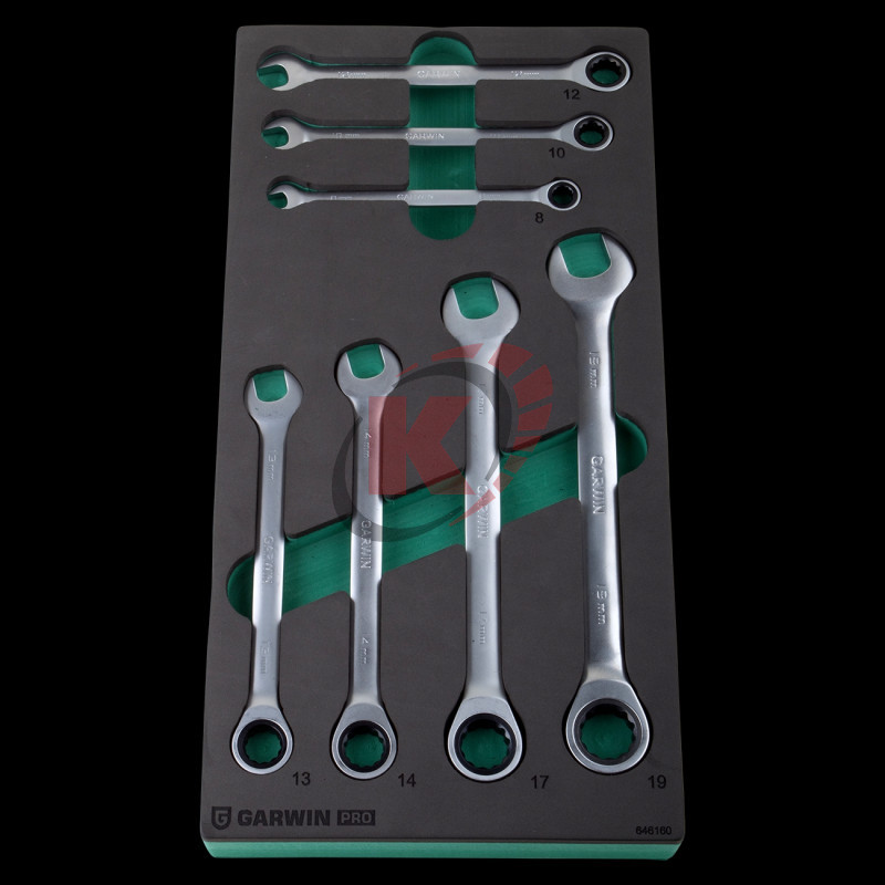 Набор ключей комб. трещоточных КГК-7 8-19 (646160) ложемент EVA Garwin