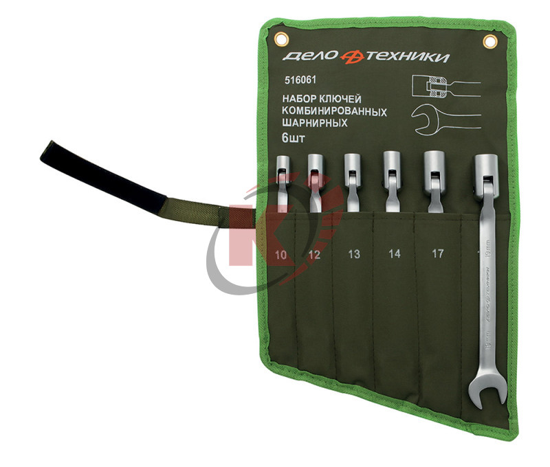 Набор ключей комб. шарнирных 6 шт. 10-19 тетрон. сумка (516061) ДТ