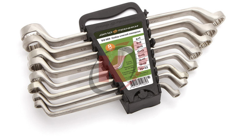 Набор ключей накидных 8 шт. 6х7-20х22 (512580) Дело Техники пластик. холдер