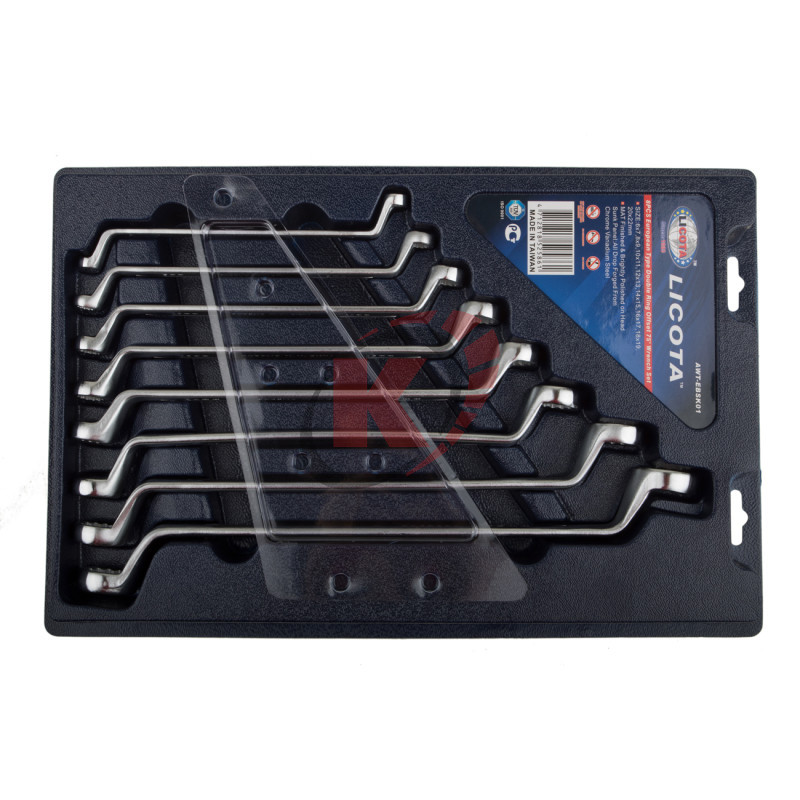 Набор ключей накидных 8пр 75гр. 6-22мм (AWT-EBSK01) ложемент Licota