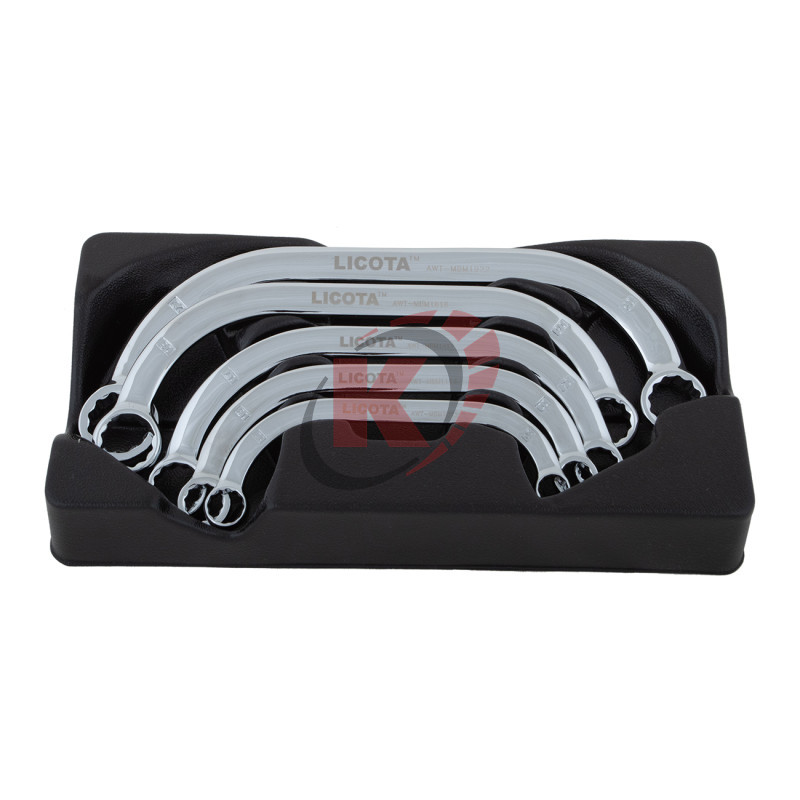 Набор ключей накидных изогнутых "стартерных" 5пр. 10-22мм (ACK-274005) Licota