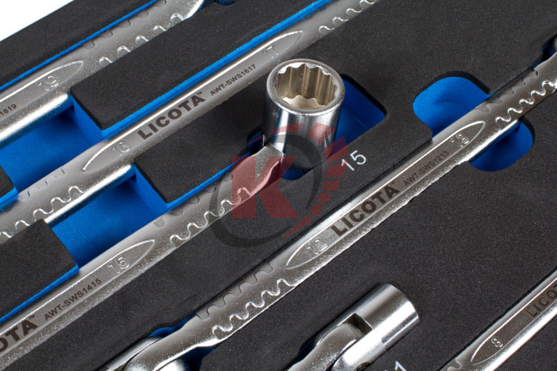 Набор ключей торцевых карданных 6 пр. 8 - 19 мм, (ACK-E38315) ложемент Licota