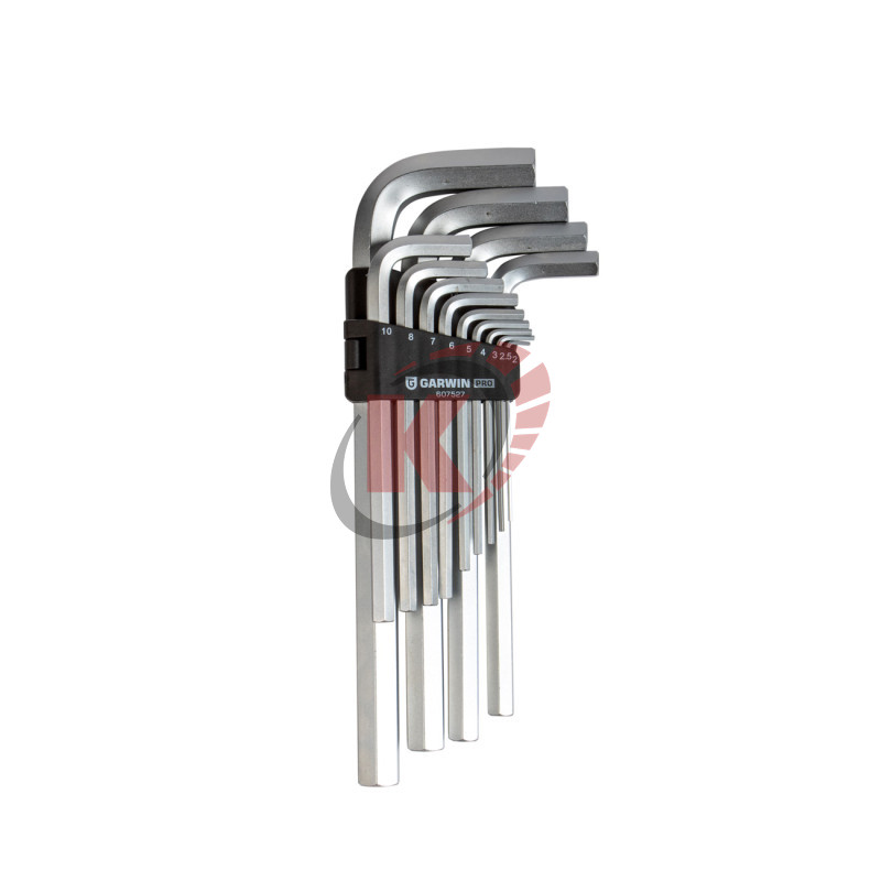 Набор ключей Г-обр. HEX 13пр 2-19мм удлиненных (607527) Garwin