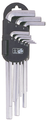 Набор ключей Г-обр. HEX 9пр 1,5-10мм удлиненных (2HW20091DPM) Licota