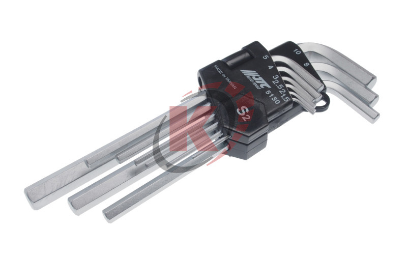 Набор ключей Г-обр. HEX 9пр 1,5-10мм удлиненных (JTC-5130)