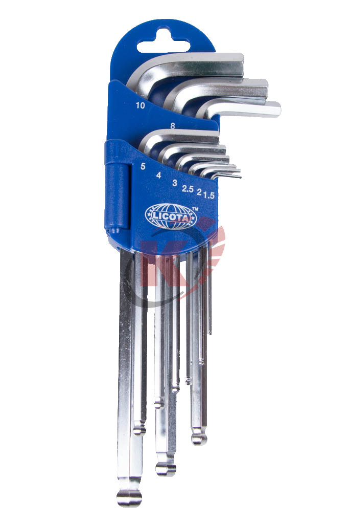 Набор ключей Г-обр. HEX 9пр 1,5-10мм с шаром удлиненных (2BP20091DPM) Licota