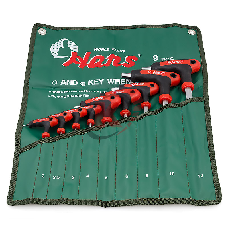 Набор ключей Т-обр. HEX 9пр 2-12мм скрутка (16775-9M) Hans