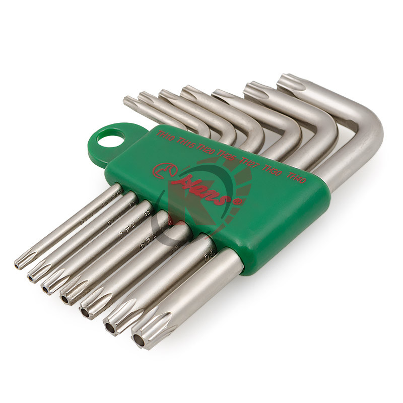 Набор ключей Г-обр. TORX 7пр ТH10-ТH40 с отверстием (16754-7TH) Hans