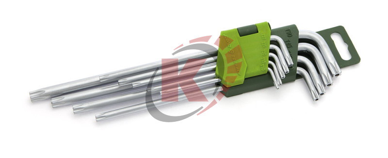 Набор ключей Г-обр. TORX 9пр ТH10-ТH50 удлиненных с отверстием (563592) ДТ