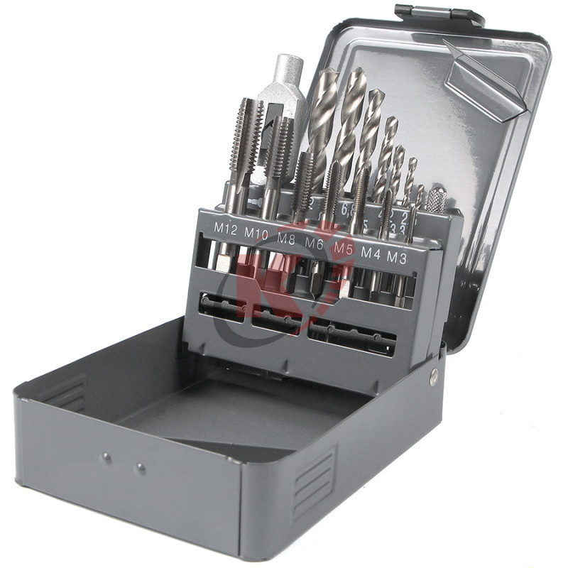 Набор метчиков и сверл 15 пр. HSS М3-М12 (GM-TMS15) Garwin