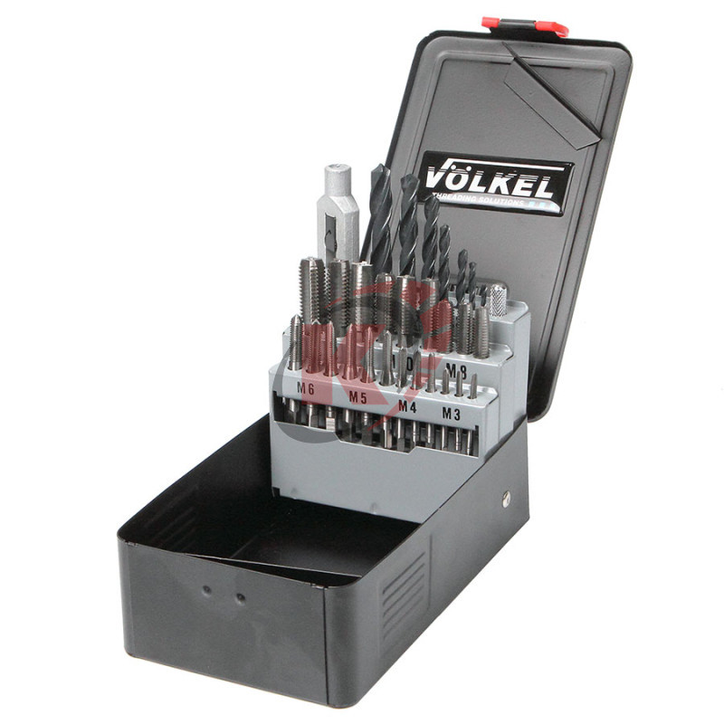 Набор метчиков и сверл 29 пр. М3-М12 (VO-49510) Volkel
