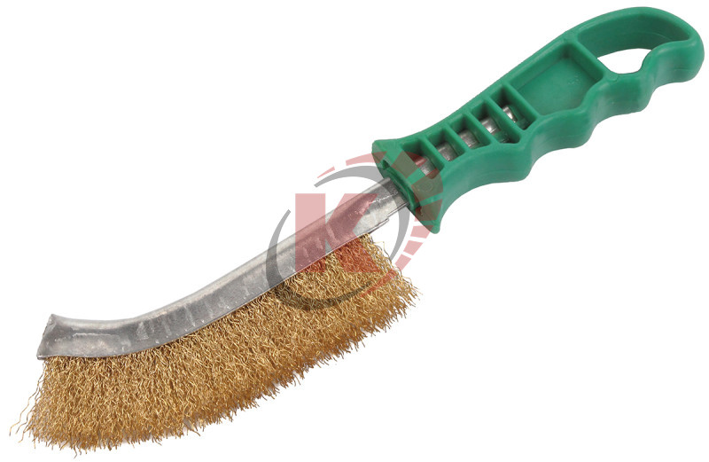 Щетка ручная стальная латунированная 250 мм пласм. ручка (736042-1) Garwin