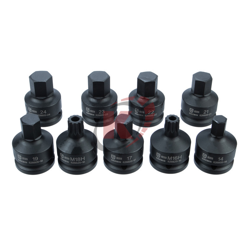 Набор головок ударных HEX 1/2" H14-24мм 60мм 9 пр. (626605-SET9) Garwin