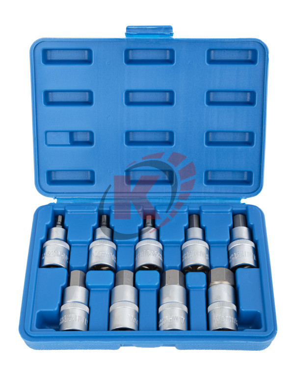 Набор головок 1/2" со вставкой шестигранной, длина 55мм, 9пр. (VR50193) Vertul