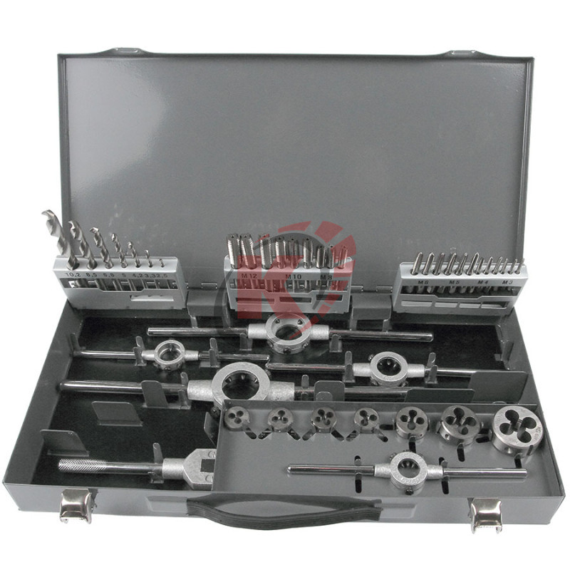 Набор метчиков, плашек и сверл 44пр. HSS М3-М12 (GM-TCS44) Garwin