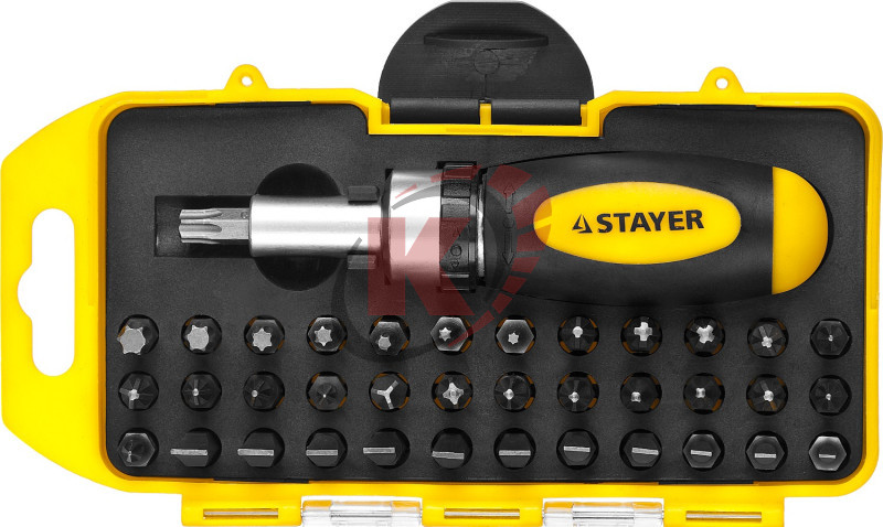 Набор отвертка реверсивная 38пр. со смен. вст.(2557-H38) Stayer