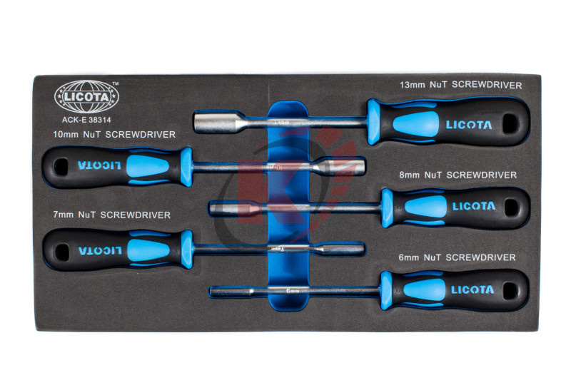 Набор отверток 5пр. и торцевых шестигранных (ACK-E38314) ложемент Licota