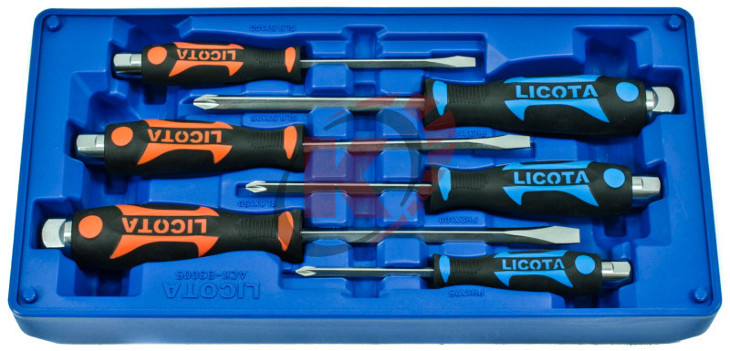 Набор отверток 6пр. цельнометаллических (ACK-B3005) ложемент-кейс Licota