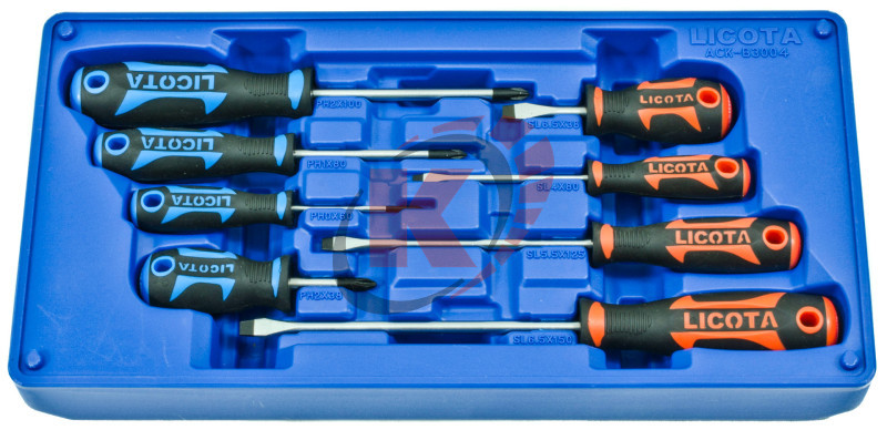 Набор отверток 8пр. в ложемент-кейсе (ACK-B3004) Licota