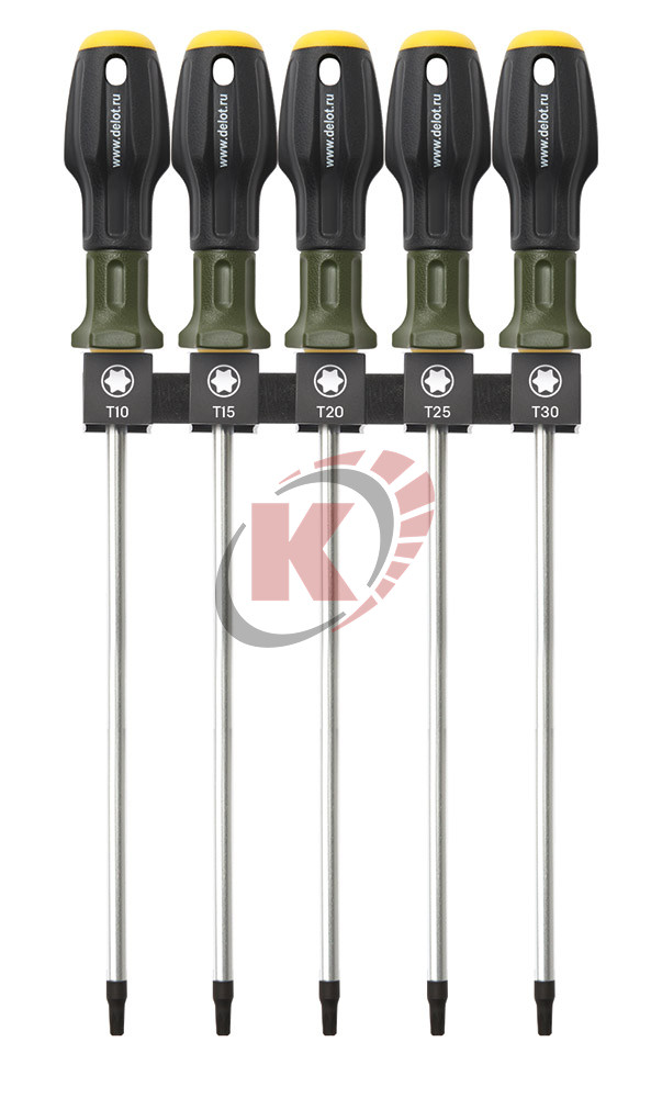 Набор отверток TORX 5пр. без отверстия L=250 мм T10-T30 (726305) ДТ
